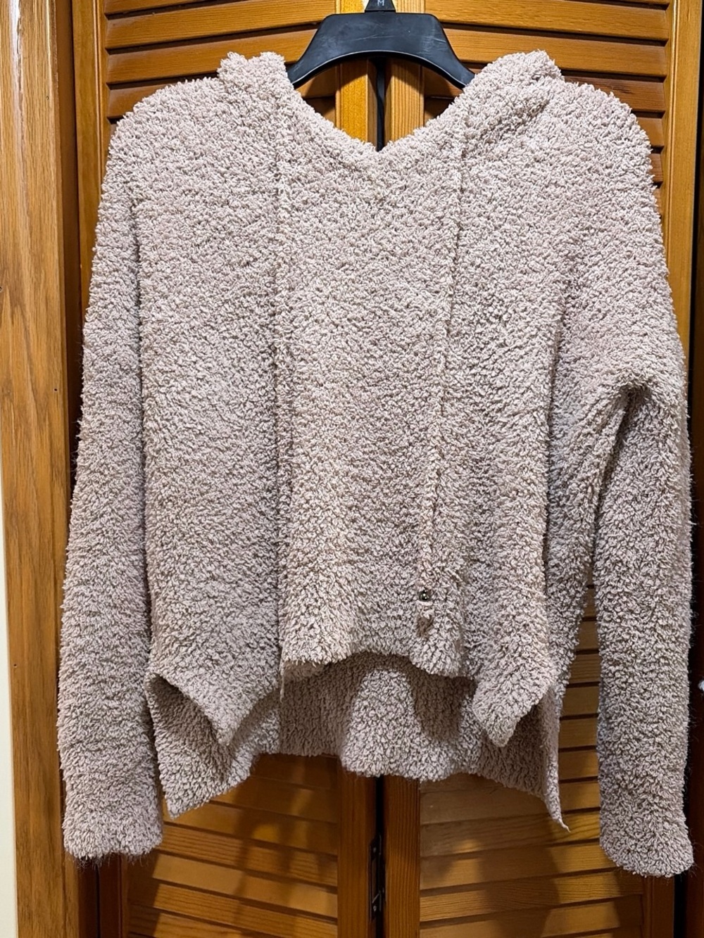 POL Tan fuzzy hoodie Pullover Size Medium